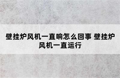 壁挂炉风机一直响怎么回事 壁挂炉风机一直运行